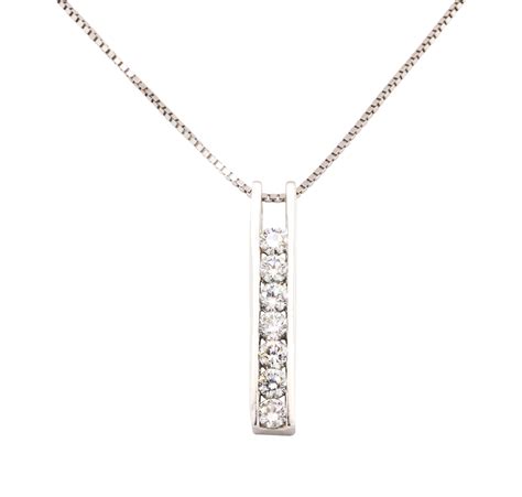 diamond channel necklace